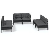 The Living Store Vrtna sedežna garnitura 6-delna z blazinami trdna borovina - Vrtna Sedežna Garnitura, (21421536) | Shoptok.si