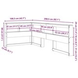  Knjižnica vzglavje L-oblike voščeno rjava 90 cm trdna borovina, (21790822) | Shoptok.si