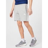 Adidas Sportske hlače 'Essentials French Terry 3-Stripes' siva melange / bijela | shoptok.hr