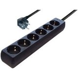 Transmedia 6-way power strip, 5,0 m cable, Black | shoptok.hr
