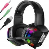 led rgb igralne slušalke 5.1 z mikrofonom usb aux, (20543904)