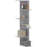 vidaXL Stenska kotna polica siva sonoma 36,5x36,5x140 cm inž. les Cene