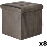 Brandless Zložljiv puf L z gumbi - 38x38x38cm žametno rjava x 8, (22056781) | Shoptok.si