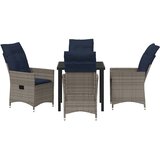  Set stola i stolica s jastukom 5 pcs Siva PE ratan | Eponuda.com