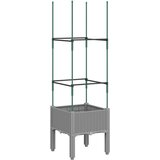  Vrtna sadilica s rešetkom svjetlosiva 40 x 40 x 142,5 cm PP | shoptok.hr