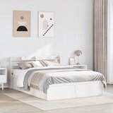  Okvir kreveta s uzglavljem bijeli 140 x 190 cm od borovine | shoptok.hr