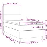  Okvir kreveta s oprugama i madrac svjetlosivi 90x200cm tkanina | shoptok.hr