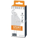 Streetz E120 Stay-in-ear slu&amp;scaron;alke na žico, daljinski z 1 gumbom, 3,5mm priključek, mikrofon, bele Slike