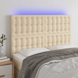 vidaXL LED uzglavlje krem 144x5x118/128 cm od tkanine | shoptok.hr