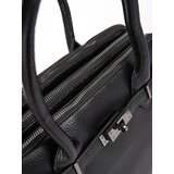 Shelvt Black classic women's handbag with three compartments | shoptok.hr