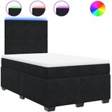 vidaXL Krevet box spring s madracem crni 120 x 190 cm baršunasti | shoptok.hr