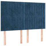  Uzglavlje tamnoplavo 144x5x118/128 cm baršunasto | shoptok.hr