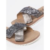 Shelvt Women's metallic flip-flops with white sole | ePonuda.com