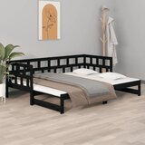 vidaXL Dnevni ležaj na izvlačenje crni od borovine 2 x (80 x 200) cm Cijene