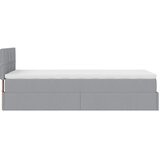  Otomanski krevet s madracem svijetlosivi 90x200 cm tkanine Slike