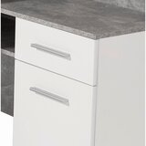 CARRYHOME kotna pisalna miza leseni material bela, temno siva | Shoptok.si