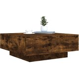 vidaXL Stolić za kavu s LED svjetlima boja dimljenog hrasta 80x80x31cm | shoptok.hr