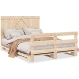  The Living Store Posteljni okvir z vzglavjem 140x200 cm trdna borovina - Posteljni Okvir, (21527041) | Shoptok.si