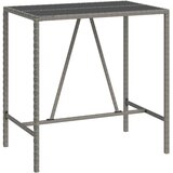  5-dijelni vrtni barski set sivi od poliratana i drva bagrema Siva 110 cm table length | shoptok.hr