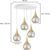  Luster na sajli LACRIMA WHITE 5xE27/60W/230V prečnik 45 cm | Eponuda.com
