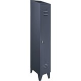 Wolf jeklena omara s poševno streho, predelki v višini omare, skupna širina 300 mm, 1 predelek, modro siva ral 7031 | Shoptok.si