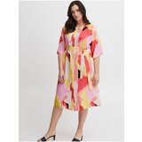 Fransa White-Pink Women Patterned Shirt Dress - Women | shoptok.hr