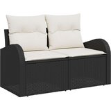  7-delna vrtna sofa garnitura z blazinami Črna Poli ratan, (22093098) | Shoptok.si