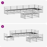  Set vanjskih sofa 8 kom. Prirodna Čvrsto drvo akacije Smeđa 406 x 168,5 x 73 cm | shoptok.hr