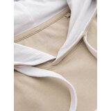 Ombre Men's casual cotton t-shirt with hood - beige | Shoptok.si