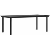  Vrtni blagovaonski stol crni 200 x 100 x 74 cm čelik i staklo | shoptok.hr