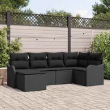  Sjedeća garnitura za vrt 6 kom. Crna poliratan 232.5 x 122.5 x 69 cm | shoptok.hr
