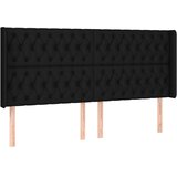  LED uzglavlje crno 203 x 16 x 118/128 cm od tkanine | shoptok.hr