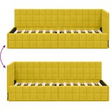  Kutni okvir kreveta s uzglavljem Žuta 80 cm x 200 cm Baršun | shoptok.hr