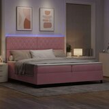  LED Box Spring Krevet s madracem Ružičasta 200 x 200 cm tkanina | shoptok.hr