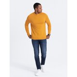Ombre Men's knitted half turtleneck with viscose - mustard | Shoptok.si
