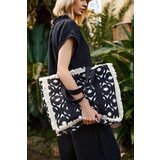 Marisse Large Black Fringed Bag | Shoptok.si