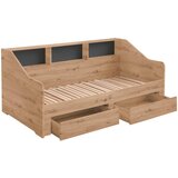 CARRYHOME RAZTEGLJIVA POSTELJA 90 cm x 200 cm , temno siva, hrast artisan | Shoptok.si