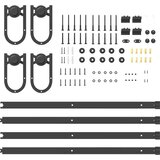 vidaXL Komplet opreme za drsna vrata 183 cm jeklo črne barve | Shoptok.si