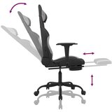  Igraća stolica od tkanine s osloncem za noge crno-siva | shoptok.hr