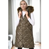 Dewberry Z6717 WOMEN'S VEST-KHAKI-1 | Shoptok.si