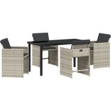vidaXL 5-dijelni vrtni blagovački set sa svjetlosivim jastučićima | shoptok.hr