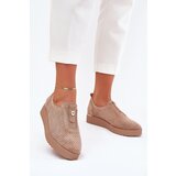 EVENTO Womens Platform Shoes Made Of Eco Suede Dark Beige Aviara | shoptok.hr