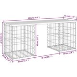 vidaXL Vrtna klupa s gabionskim dizajnom 103x31x42 cm drvo duglazije | shoptok.hr