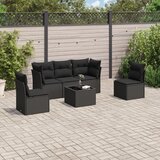  6-dijelni set vrtnih sofa s jastucima crni od poliratana | shoptok.hr