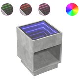 Maison Chic Nočna mizica - Nočna omarica - Nočna miza z neskončnimi LED betonsko siva 40x40x50 cm, (21688174) Cene