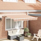 vidaXL retraktilna tenda večbarvno in oranžno in sivo in modro in belo | Shoptok.si