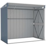 vidaXL Zidno vrtno spremište sivo 118 x 194 x 178 cm pocinčani čelik | shoptok.hr