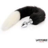 LateToBed BDSM Line Analni Čep Fox Tail Black & White | Shoptok.si