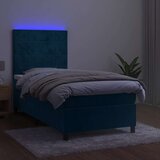  box spring s madracem LED tamnoplavi 100x200 cm baršun | shoptok.hr
