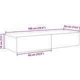 vidaXL Stenska polica s predali bel 100x36x19 cm inženirski les | Shoptok.si
